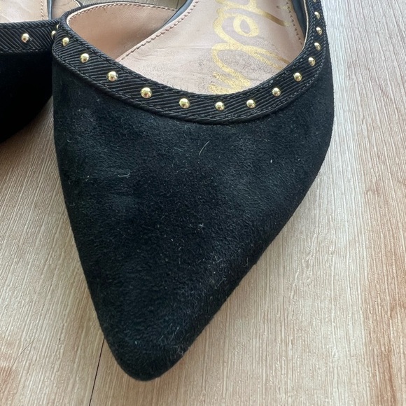 SAM EDELMAN black suede pointed toe flats - Picture 3 of 5